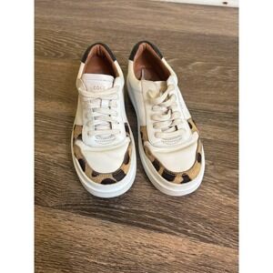 Cole Haan Leopard Print Sneakers Leather Grand Platform White Casual Women's 6.5